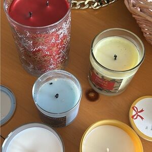 Assorted Holiday Scented Candle Jar - Red, Yellow, Light Blue, White